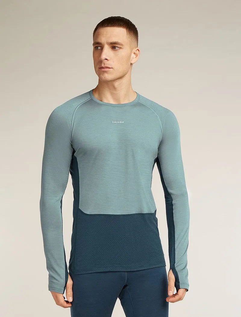 Icebreaker Merino Blend 125 ZoneKnit™ Long Sleeve Crew Thermal Top - Man - Abyss/blue Ash - Size M sold by Icebreaker