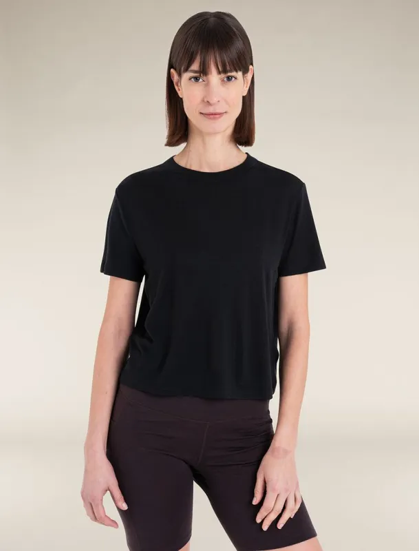 Icebreaker Merino 150 Tech Lite Short Sleeve Crop T-Shirt - Woman - Black - Size XS sold by Icebreaker