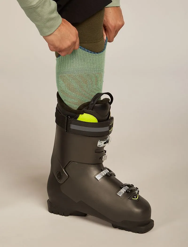 Icebreaker Merino Blend Ski+ Medium Over The Calf Mountain Contour Socks - Man - Seaglass/atlantis - Size M sold by Icebreaker