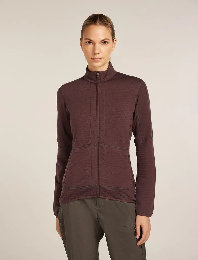 Icebreaker Merino 400 RealFleece™ Descender Long Sleeve Zip Jacket - Woman - Java - Size XL sold by Icebreaker