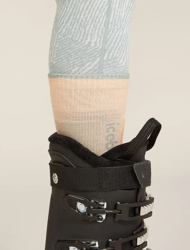 Icebreaker Merino Ski+ Medium Over The Calf Socks - Woman - Sunstone/moss - Size L sold by Icebreaker
