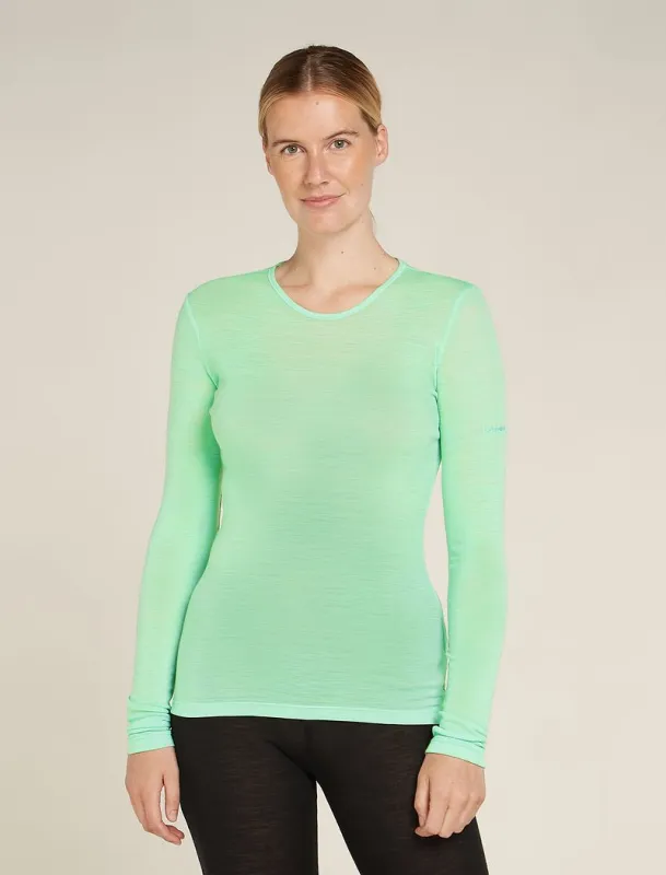 Icebreaker Merino 175 Everyday Long Sleeve Crew Thermal Top - Woman - Glass - Size XL sold by Icebreaker