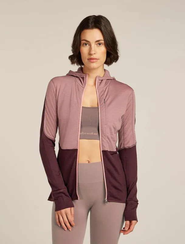 Icebreaker Merino Blend 200 Realfleece™ Descender Long Sleeve Zip Hoodie - Woman - Summit/java - Size XL sold by Icebreaker