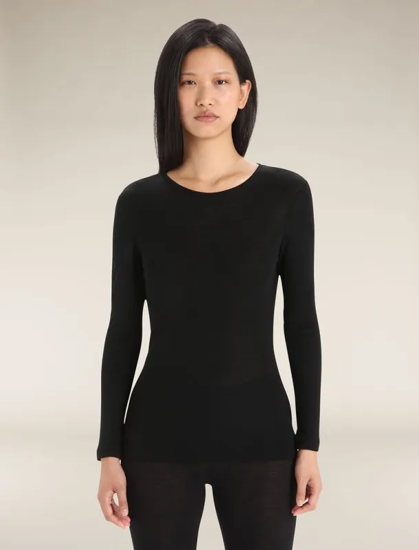 Icebreaker Merino 175 Everyday Long Sleeve Crew Thermal Top - Woman - Black - Size XS sold by Icebreaker