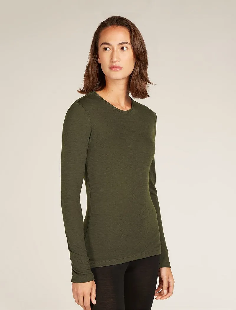 Icebreaker Merino 175 Everyday Long Sleeve Crew Thermal Top - Woman - Loden - Size M sold by Icebreaker