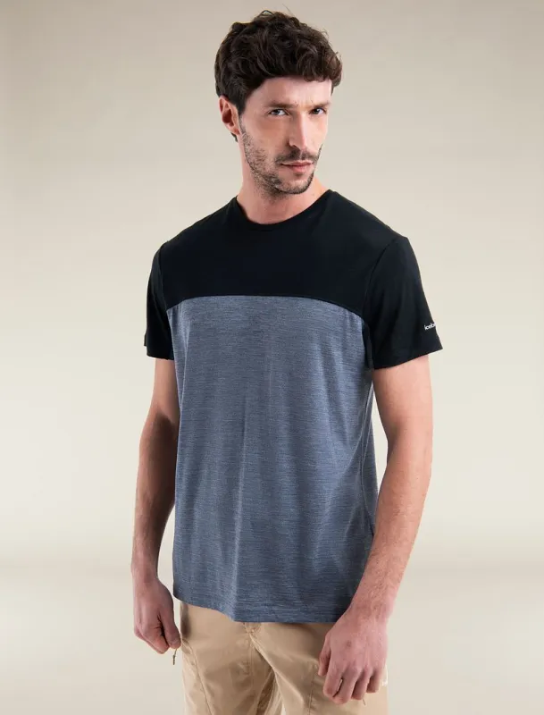 Icebreaker 125 Cool-Lite™ Merino Blend Sphere III T-Shirt Color Block - Man - Graphite Heather/black - Size XXL sold by Icebreaker