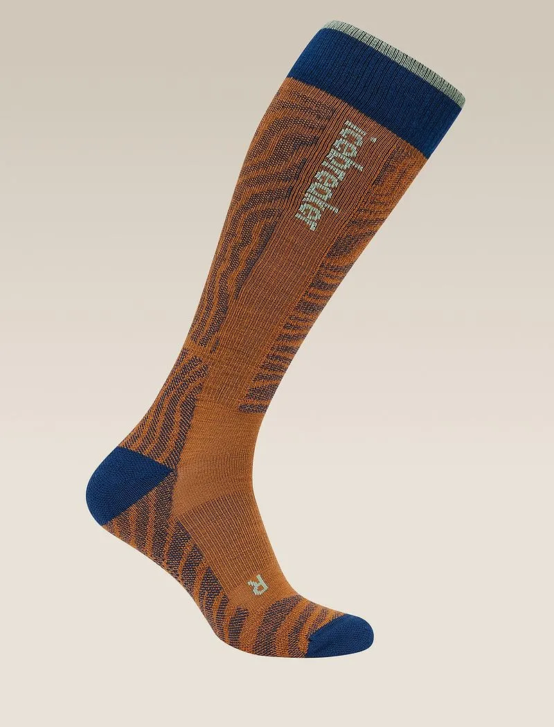 Icebreaker Merino Ski+ Light Over The Calf Socks Mountain Contour - Man - Trail/atlantis - Size S sold by Icebreaker product image thumbnail 2