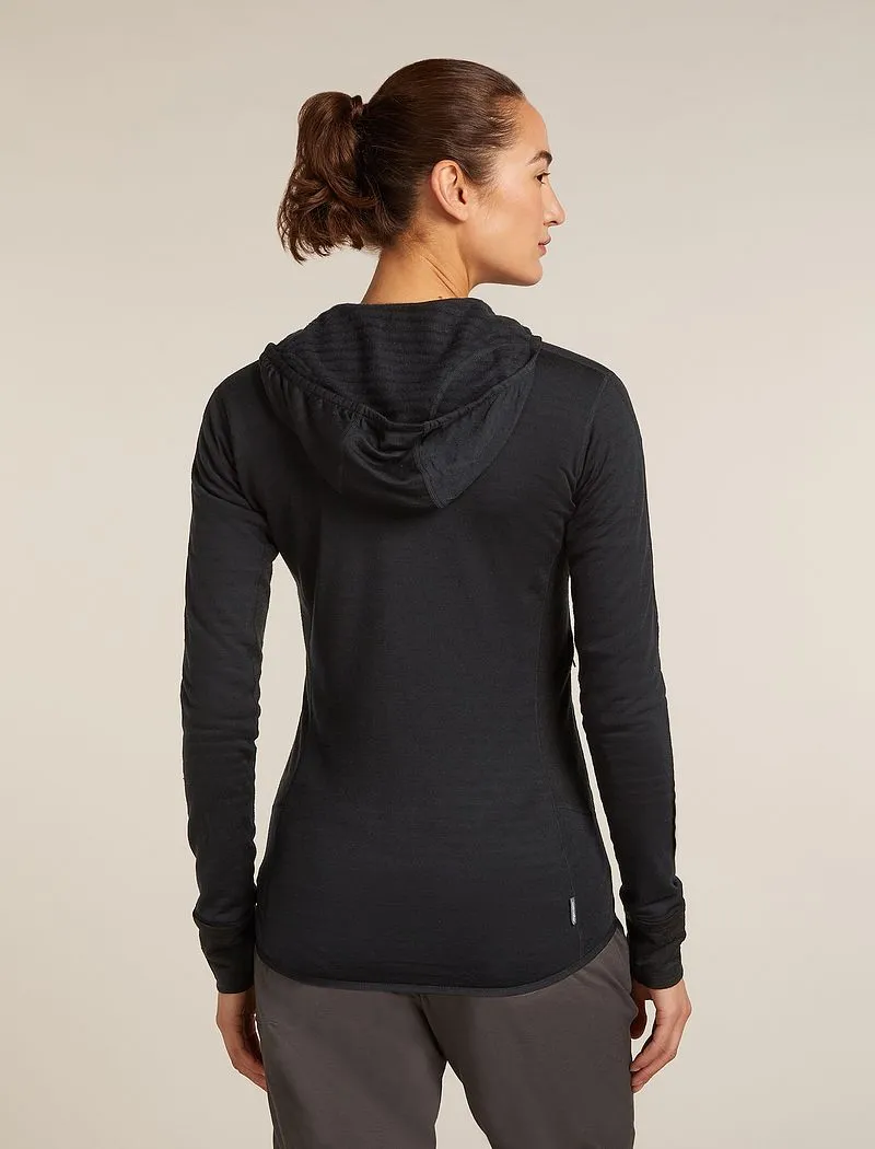 Icebreaker Merino Blend 300 RealFleece™ Descender Long Sleeve Zip Hoodie - Woman - Black - Size M sold by Icebreaker product image thumbnail 2