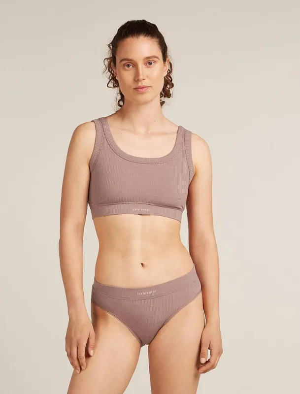 Icebreaker Merino Blend Rib Lotus Bra - Woman - Summit - Size XS made by Icebreaker