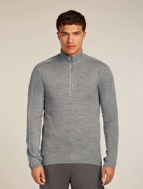 Merino icebreaker Anniversary Original Long Sleeve Half Zip Top - Man - Metro Hthr - Size XXL made by Icebreaker
