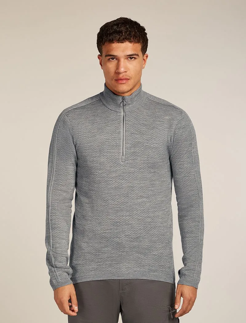 Merino icebreaker Anniversary Original Long Sleeve Half Zip Top - Man - Metro Hthr - Size XXL sold by Icebreaker