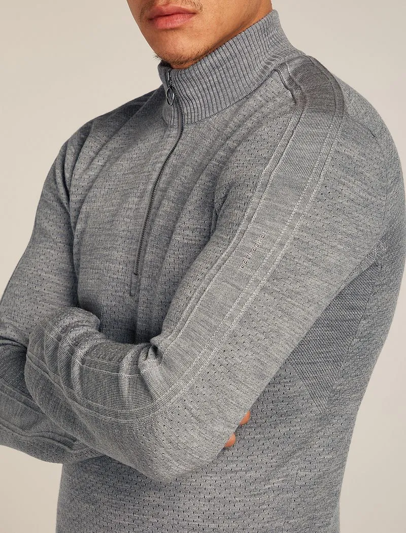 Merino icebreaker Anniversary Original Long Sleeve Half Zip Top - Man - Metro Hthr - Size XXL sold by Icebreaker product image thumbnail 5