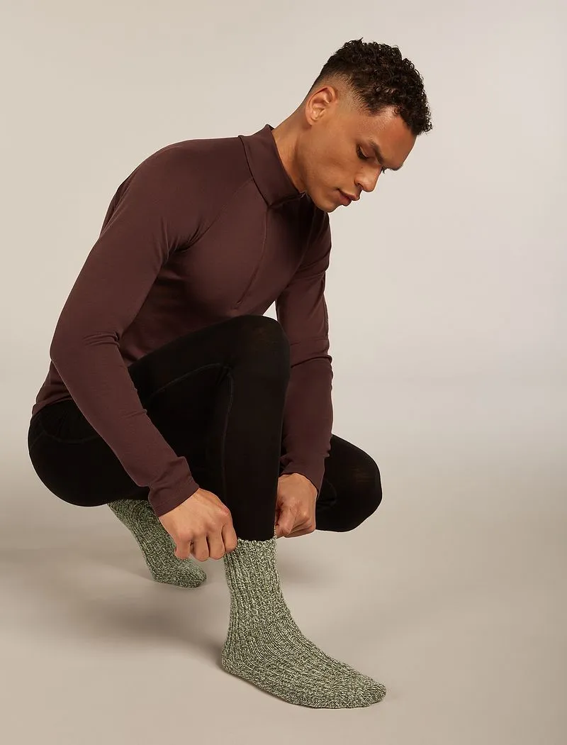 Icebreaker Merino Ski Lodge Crew Socks - Man - Loden/lichen - Size SM sold by Icebreaker