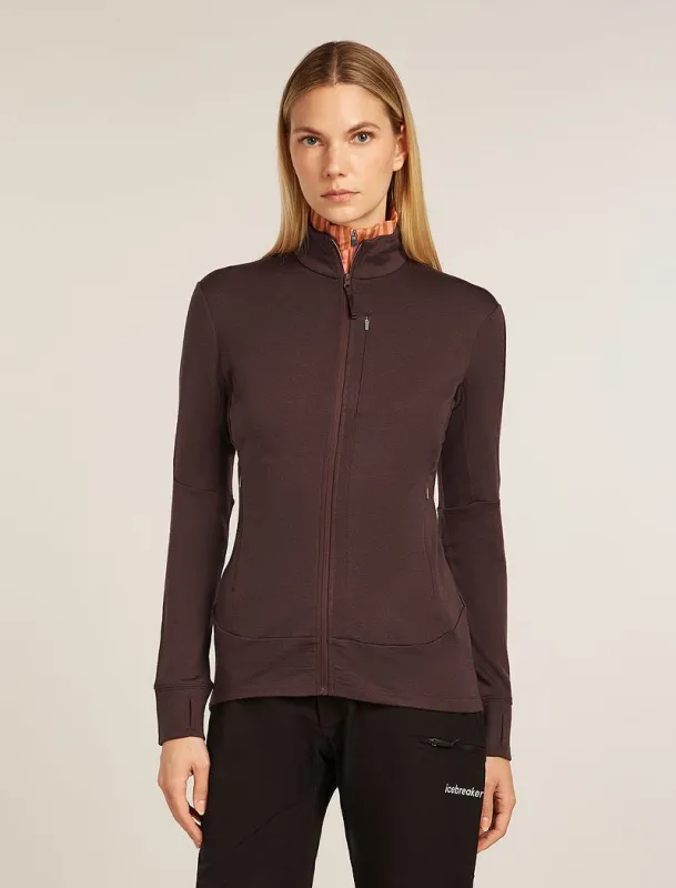 Icebreaker Merino 260 Quantum Long Sleeve Zip Jacket - Woman - Java - Size S sold by Icebreaker
