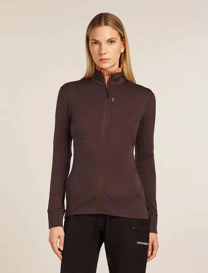 Icebreaker Merino 260 Quantum Long Sleeve Zip Jacket - Woman - Java - Size S sold by Icebreaker