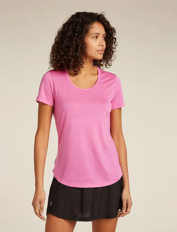Icebreaker Merino Blend 125 Cool-Lite™ Sphere Short Sleeve Scoop T-Shirt - Woman - Pop - Size S sold by Icebreaker