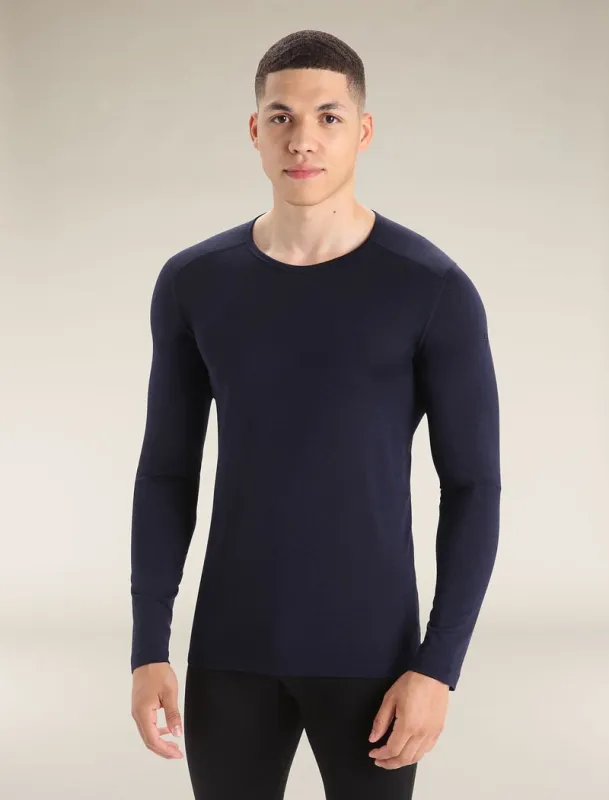 Icebreaker Merino 200 Oasis Long Sleeve Crew Thermal Top - Man - Midnight Navy - Size S sold by Icebreaker