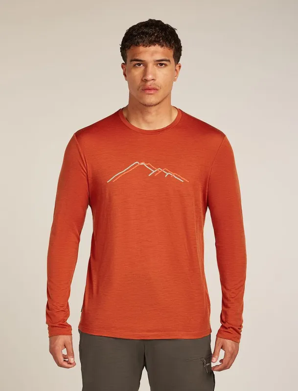 Icebreaker Merino 150 Tech Lite Long Sleeve T-Shirt Rainer Ridge - Man - Agate - Size S sold by Icebreaker