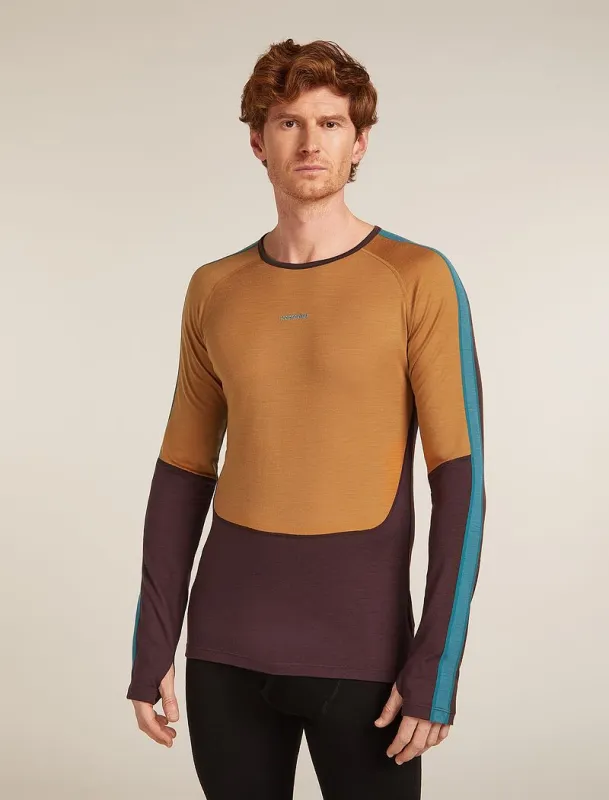 Icebreaker Merino 200 Oasis+ Long Sleeve Crew Thermal Top - Man - Java/trail - Size L sold by Icebreaker