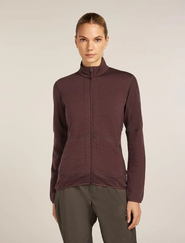 Icebreaker Merino 400 RealFleece™ Descender Long Sleeve Zip Jacket - Woman - Java - Size M sold by Icebreaker