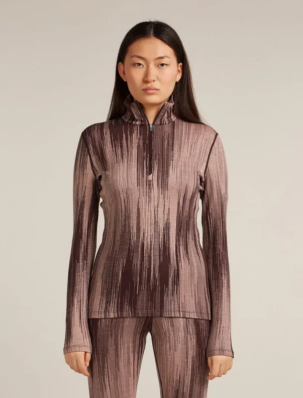 Icebreaker Merino 260 Tech Vertex Long Sleeve Half Zip Thermal Top Peak - Woman - Java/summit - Size S sold by Icebreaker