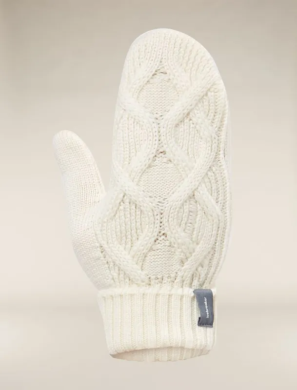 Icebreaker Merino Cable Knit Mittens - Man - Undyed - Size L sold by Icebreaker