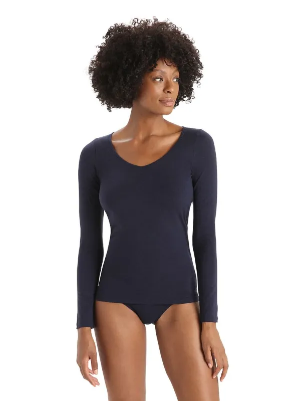 Icebreaker Merino 150 Siren Long Sleeve Sweetheart Top - Woman - Midnight Navy - Size XL sold by Icebreaker