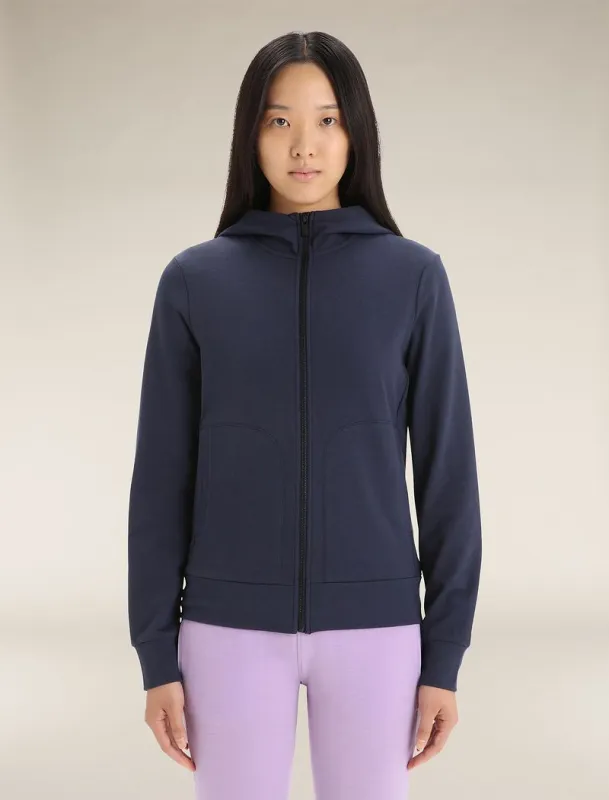 Icebreaker Central Classic Long Sleeve Zip Hoodie - Woman - Midnight Navy - Size XS made by Icebreaker