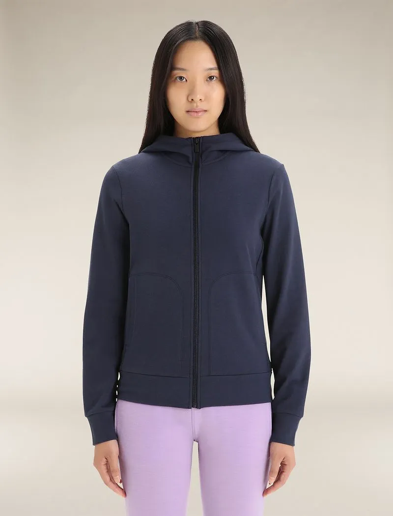 Icebreaker Central Classic Long Sleeve Zip Hoodie - Woman - Midnight Navy - Size XS sold by Icebreaker