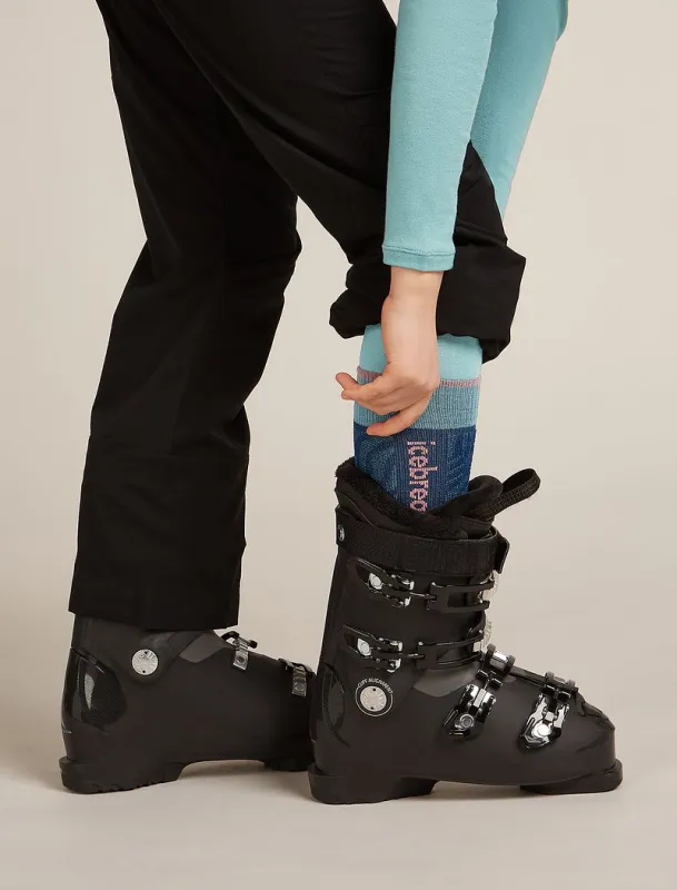 Icebreaker Merino Ski+ Light Over The Calf Socks Mountain Contour - Woman - Atlantis/hydro - Size L sold by Icebreaker