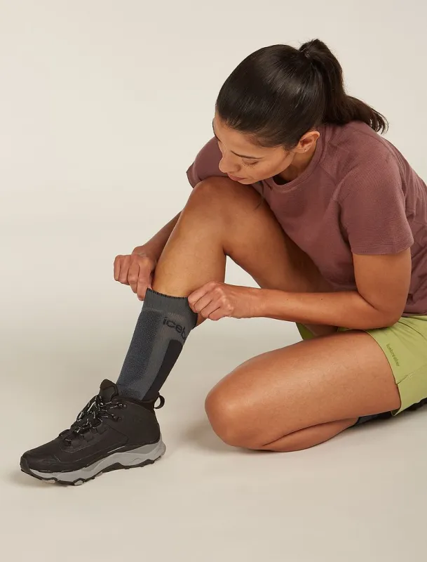 Icebreaker Merino Hike+ Heavy Crew Socks - Woman - Obsidian/black - Size L sold by Icebreaker