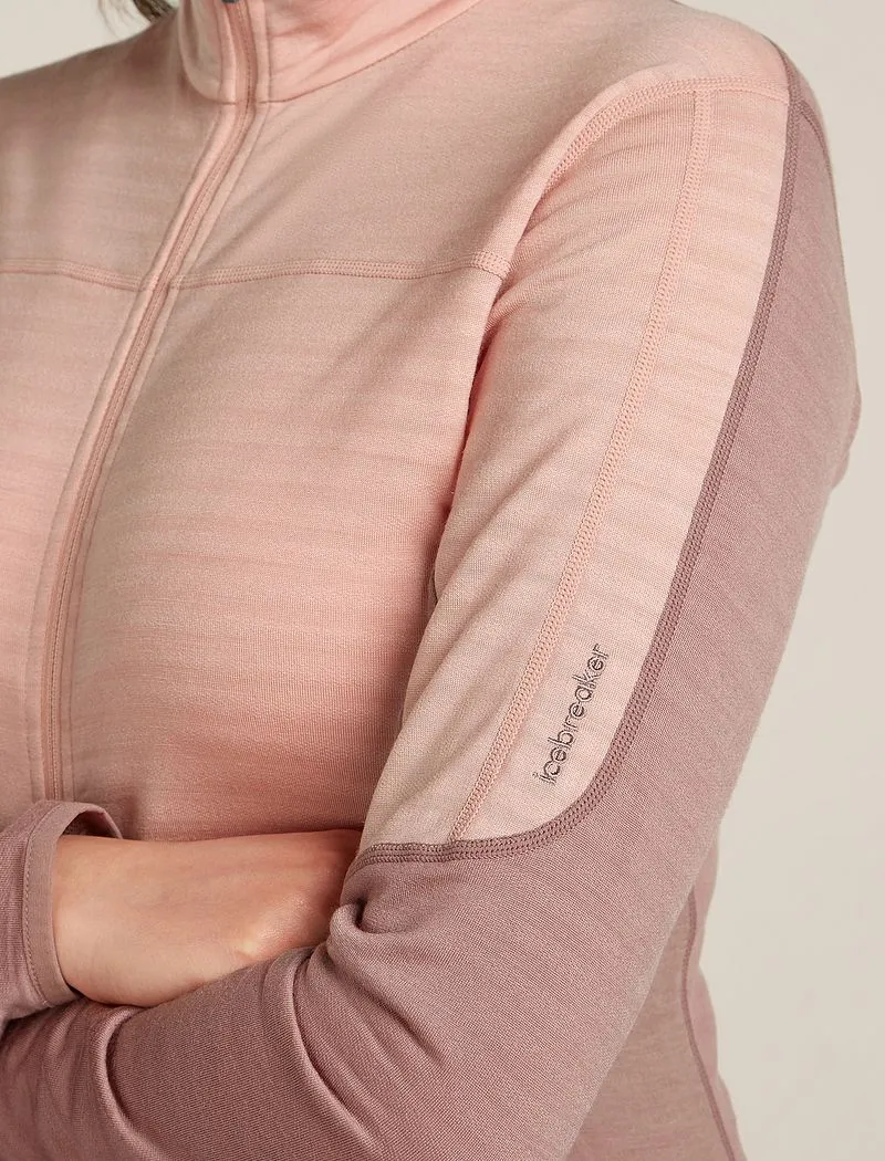 Icebreaker Merino Blend 300 RealFleece™ Descender Long Sleeve Zip Jacket - Woman - Summit/blush - Size XL sold by Icebreaker product image thumbnail 5