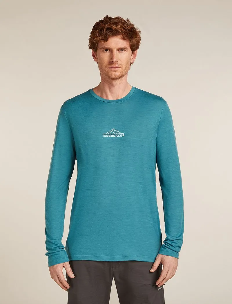 Icebreaker Merino 150 Tech Lite Long Sleeve T-Shirt Road To Cook - Man - Topaz - Size S sold by Icebreaker