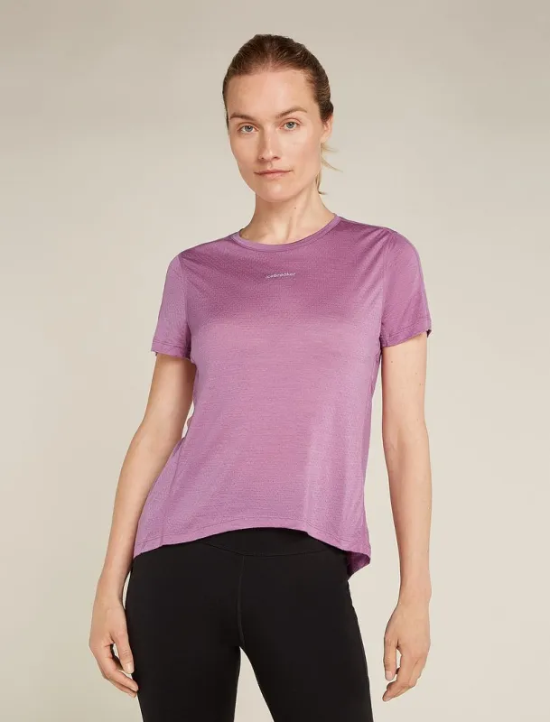Icebreaker Merino Blend 125 Cool-Lite™ Speed Short Sleeve Slit Back T-Shirt - Woman - Deco - Size L sold by Icebreaker