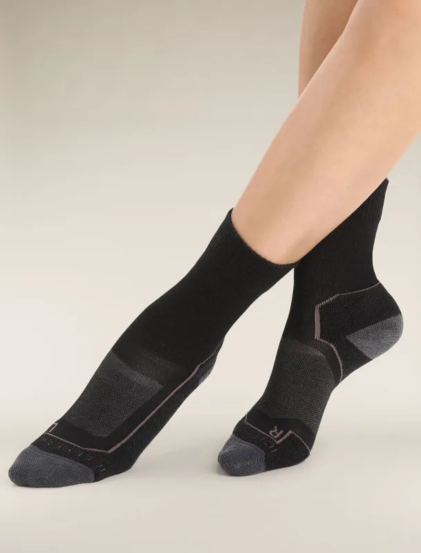Icebreaker Merino Hike+ Light Crew Socks - Woman - Black/monsoon - Size L sold by Icebreaker