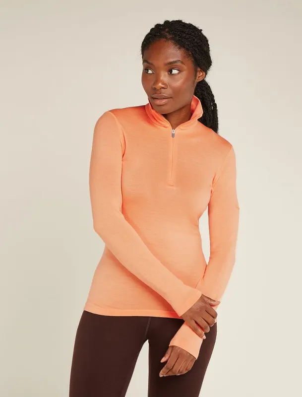 Icebreaker Merino 260 Tech Long Sleeve Half Zip Thermal Top - Woman - Feldspar - Size L sold by Icebreaker