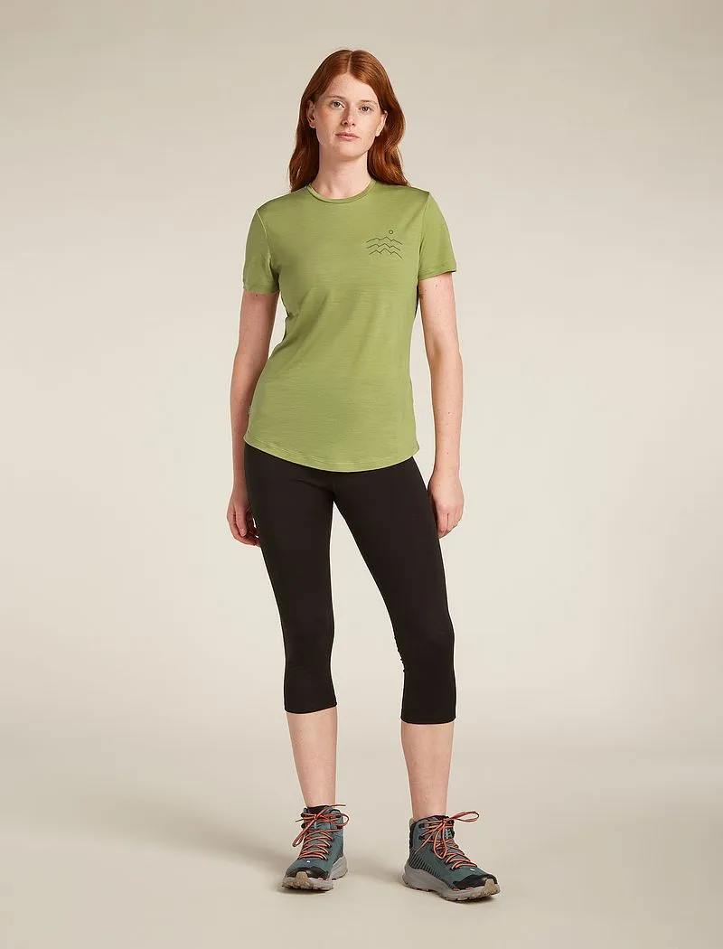 Icebreaker Merino Blend 125 Cool-Lite™ Sphere Short Sleeve T-Shirt Across the Peaks - Woman - Olive - Size M sold by Icebreaker product image thumbnail 3