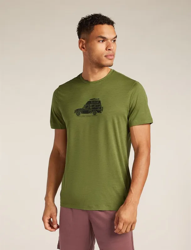 Icebreaker Merino 150 Tech Lite Short Sleeve T-Shirt Cosy Camper - Man - Sphagnum - Size S sold by Icebreaker