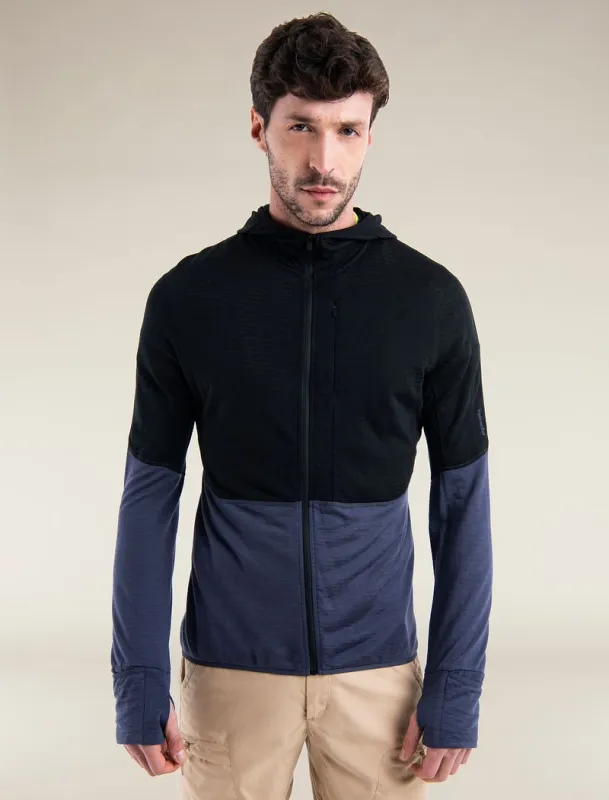 Icebreaker Merino Blend 200 Realfleece™ Descender Long Sleeve Zip Hoodie - Man - Black/graphite - Size M sold by Icebreaker