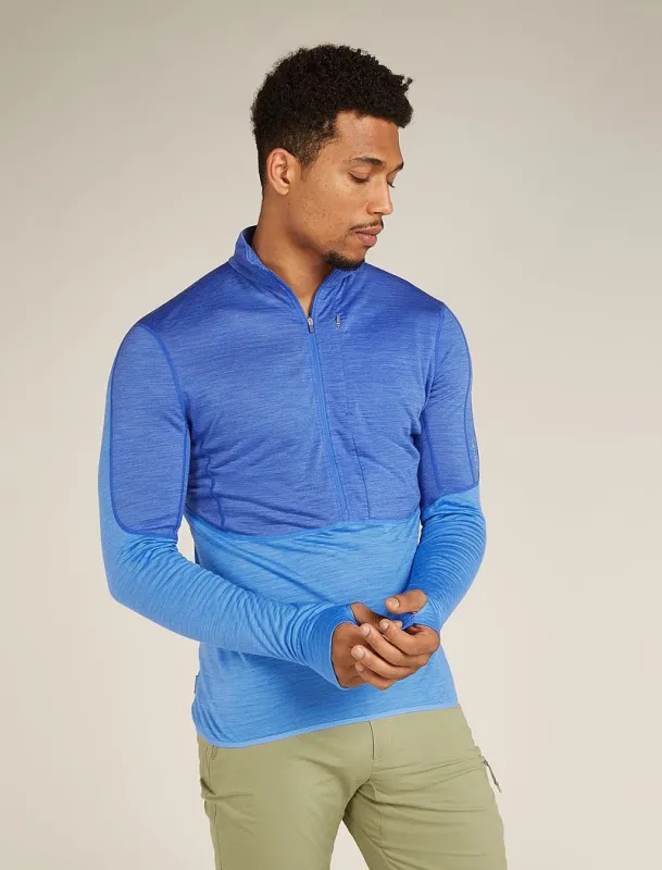 Icebreaker Merino Blend 200 Realfleece™ Descender Long Sleeve Half Zip Top - Man - Brillant/baja - Size S sold by Icebreaker