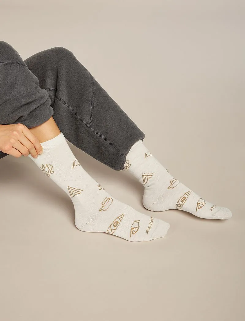 Icebreaker Merino Lifestyle Ultralight Crew Socks Camp Essential - Woman - Ecru Hthr/sand - Size M sold by Icebreaker product image thumbnail 3