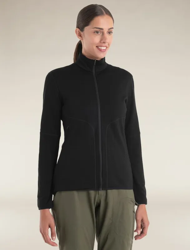 Icebreaker Merino 560 Realfleece™ Elemental Long Sleeve Zip - Woman - Black - Size S sold by Icebreaker