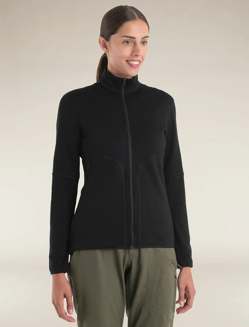 Icebreaker Merino 560 Realfleece™ Elemental Long Sleeve Zip - Woman - Black - Size S sold by Icebreaker