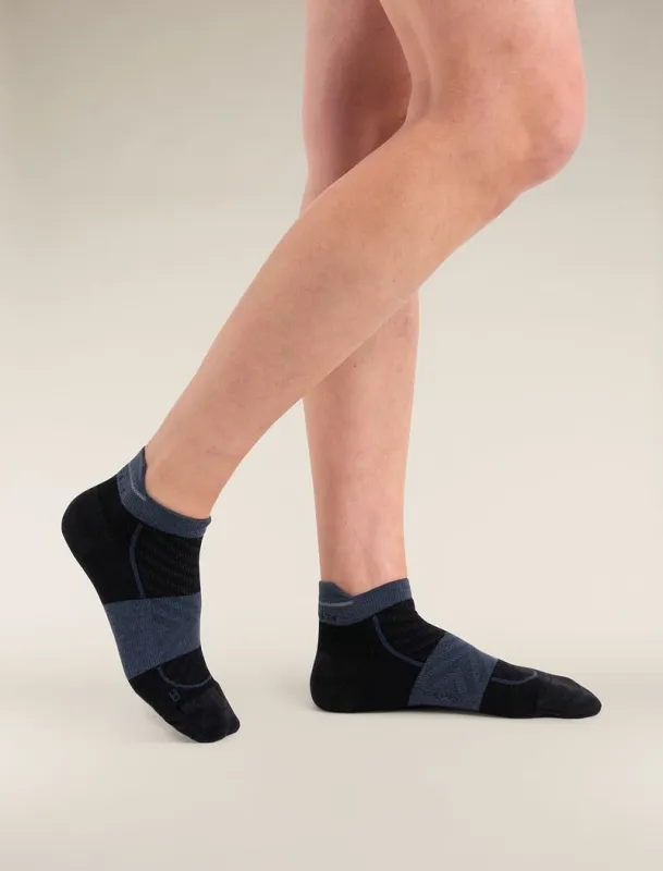 Icebreaker Merino Run+ Ultralight Micro Socks - Woman - Black/graphite - Size L sold by Icebreaker