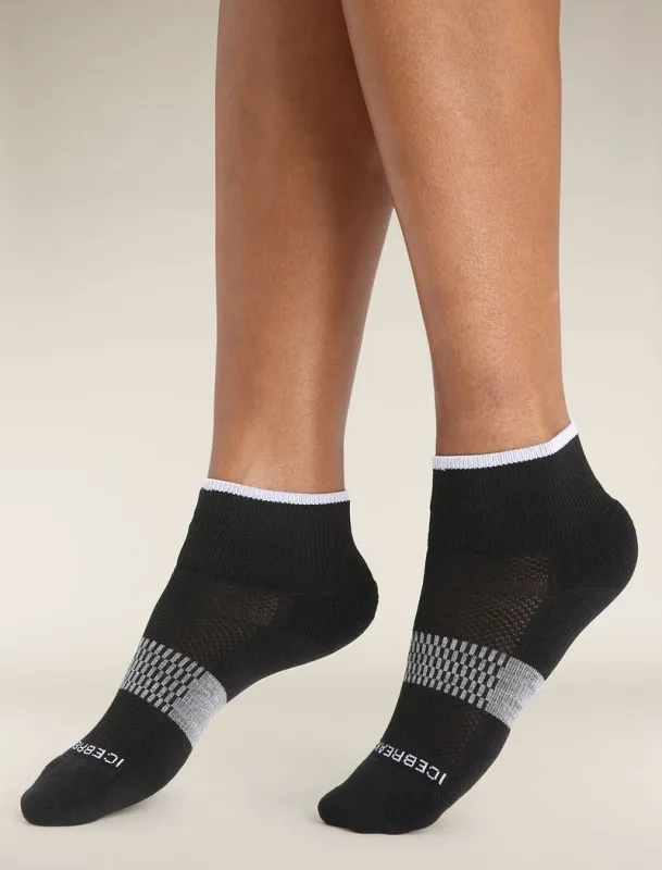 Icebreaker Merino Multisport Light Mini Socks - Woman - Black/snow - Size S sold by Icebreaker