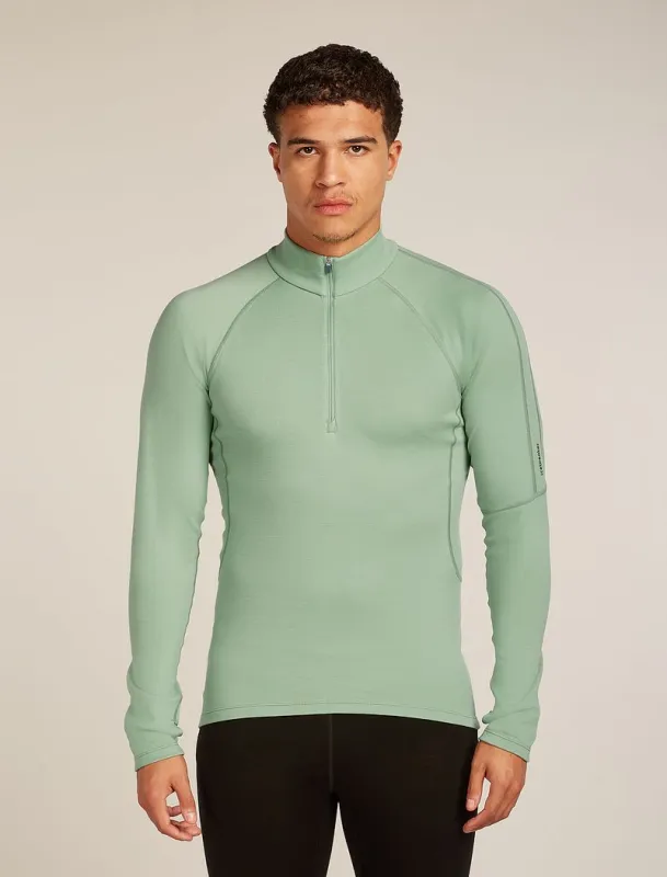 Icebreaker 300 MerinoFine™ Polar Long Sleeve Half Zip Thermal Top - Man - Seaglass - Size L sold by Icebreaker