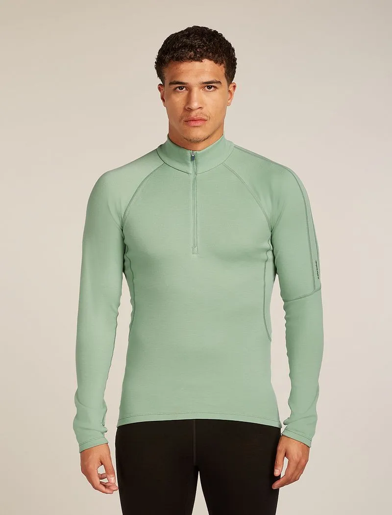 Icebreaker 300 MerinoFine™ Polar Long Sleeve Half Zip Thermal Top - Man - Seaglass - Size L sold by Icebreaker