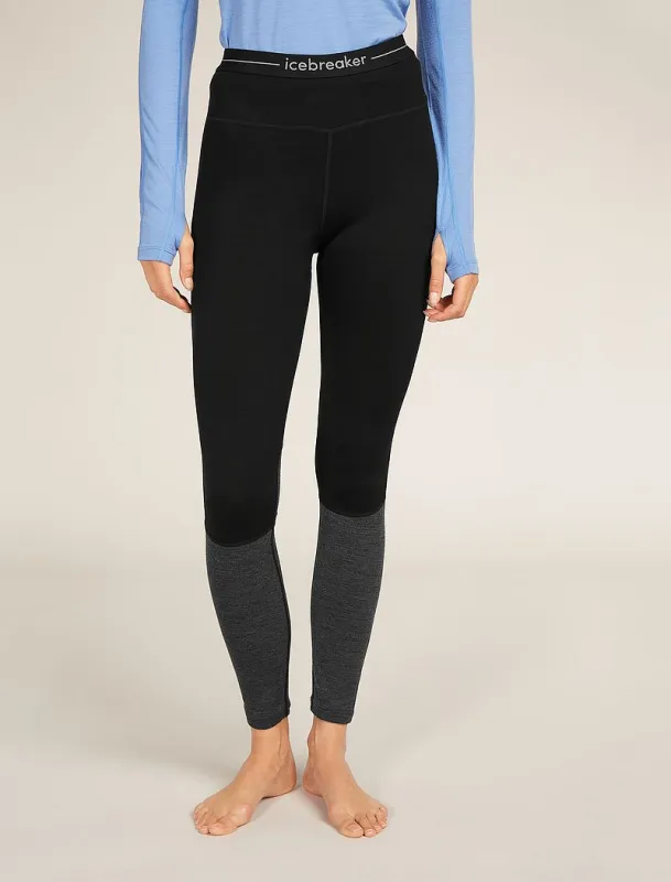 Icebreaker Merino 200 ZoneKnit™ Thermal Leggings - Woman - Black/jet Heather - Size L sold by Icebreaker