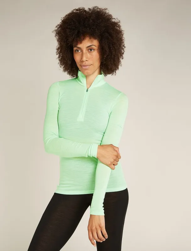 Icebreaker Merino 175 Everyday Long Sleeve Half Zip Thermal Top - Woman - Glass - Size S sold by Icebreaker