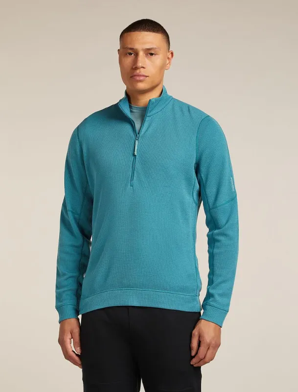 Icebreaker Merino 260 Waffle Knit Wander Long Sleeve Half Zip - Man - Topaz - Size XL sold by Icebreaker